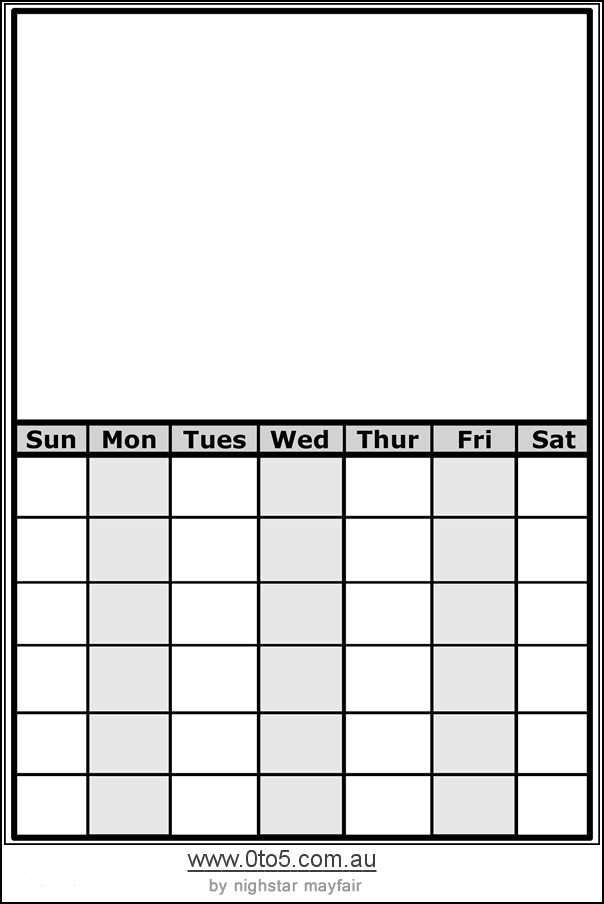 0to5 template calendar