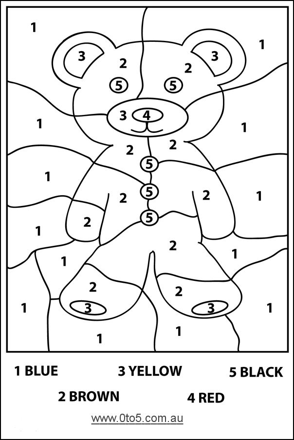 0to5 template color_numbers-teddybear-easy