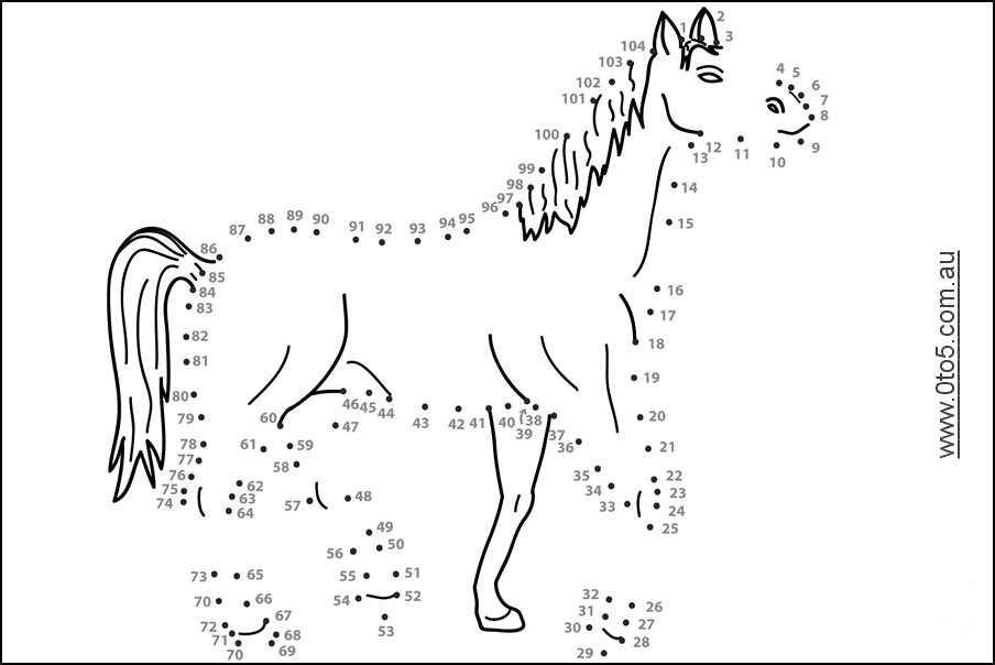 0to5 template horse-connect_dots