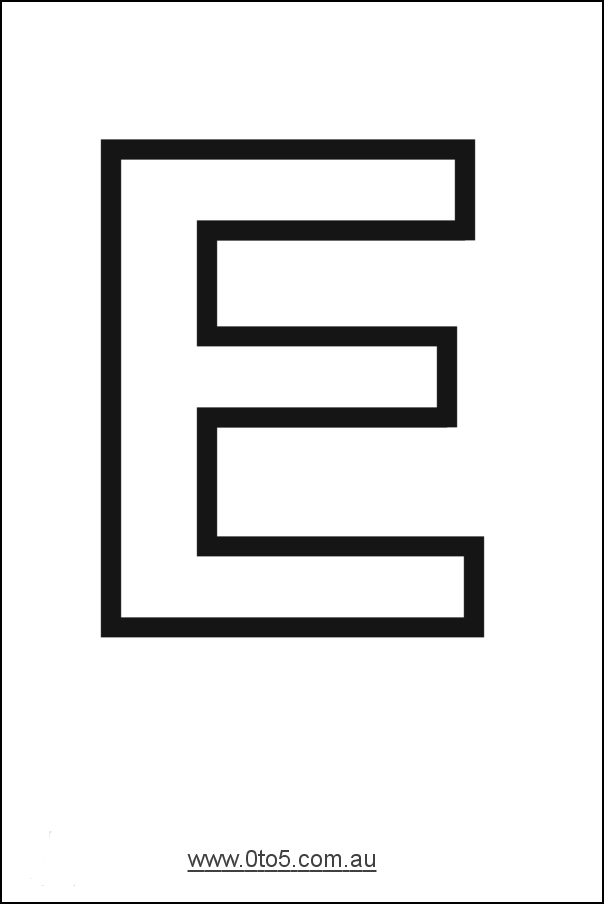 Letter - E printable template