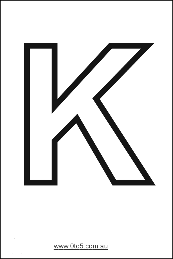 Letter - K printable template