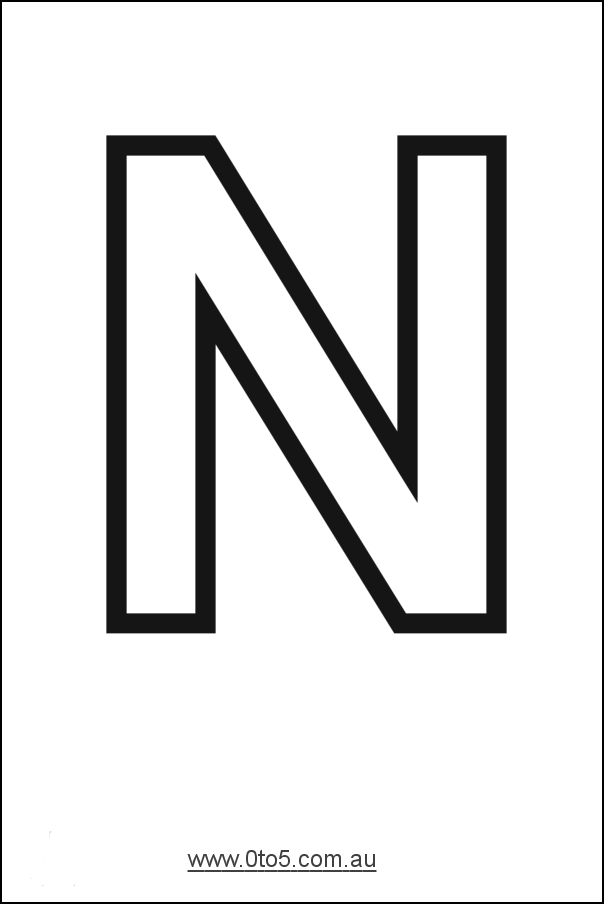 Letter - N printable template