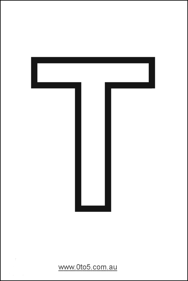 Letter - T printable template