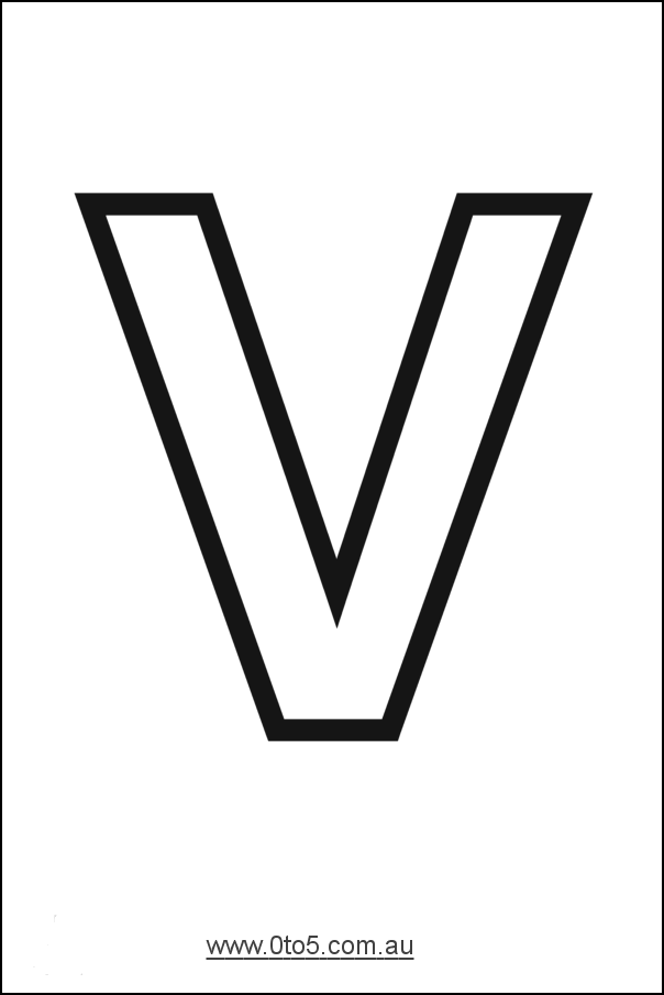 Letter - V printable template