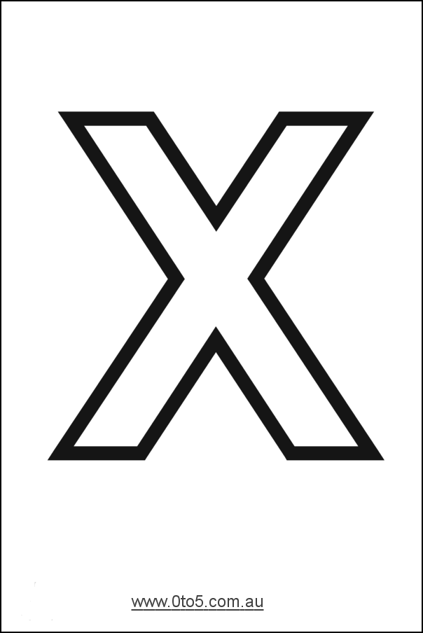 Letter - X printable template