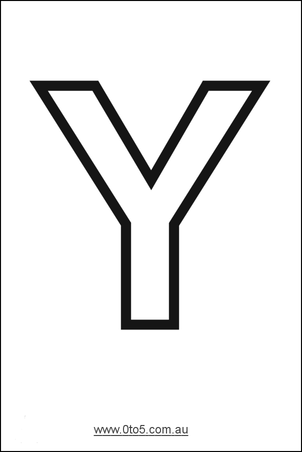 Letter - Y printable template