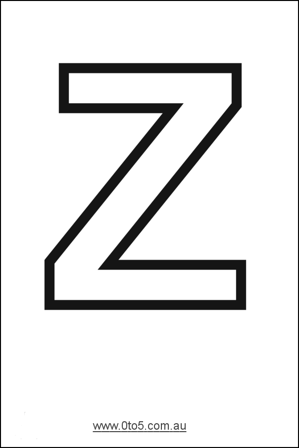Letter - Z printable template