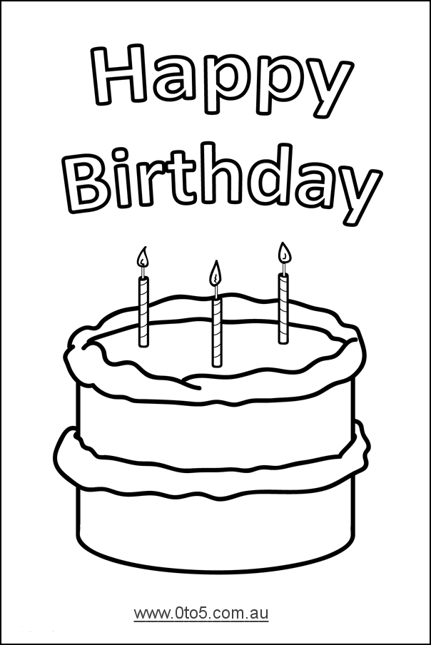 Birthday Cake plain printable template