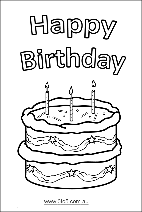 Birthday Cake decorated printable template