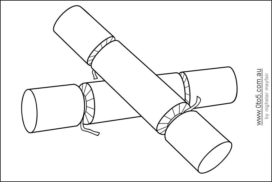 Christmas Crackers - Decorated and colour printable template