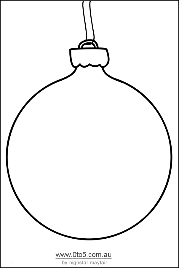 Christmas bauble - Blank to decorate and colour printable template