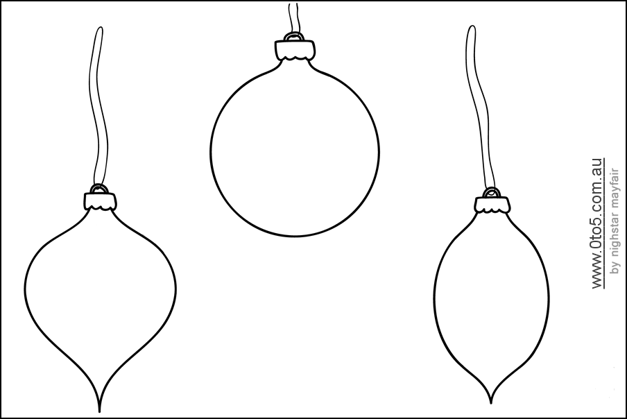 Christmas Baubles (balls) - 3 different shapes printable template
