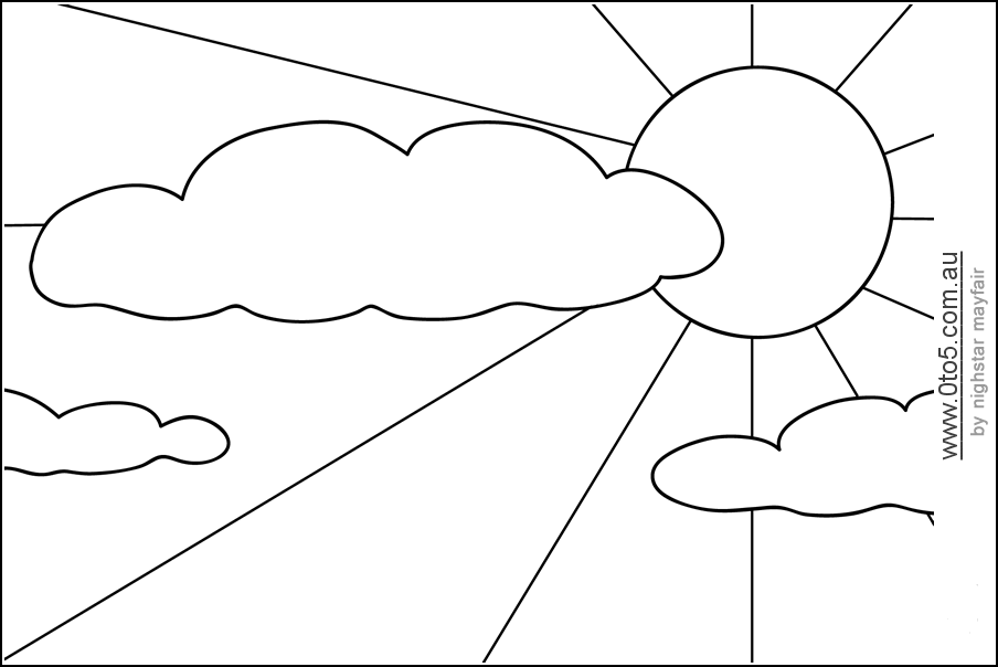 weather - clouds printable template