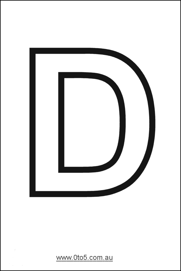 Letter - D printable template