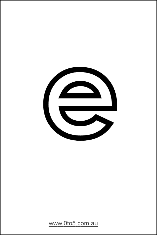 Letter - e printable template