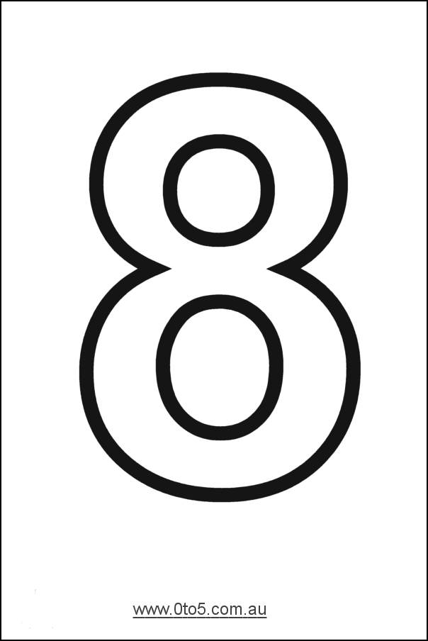 Number - eight printable template