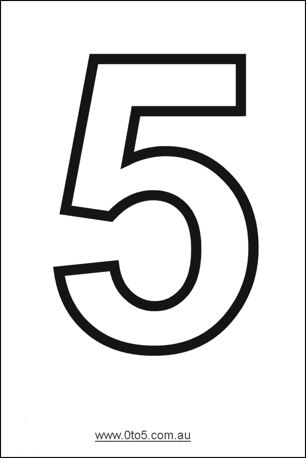 Number - five printable template