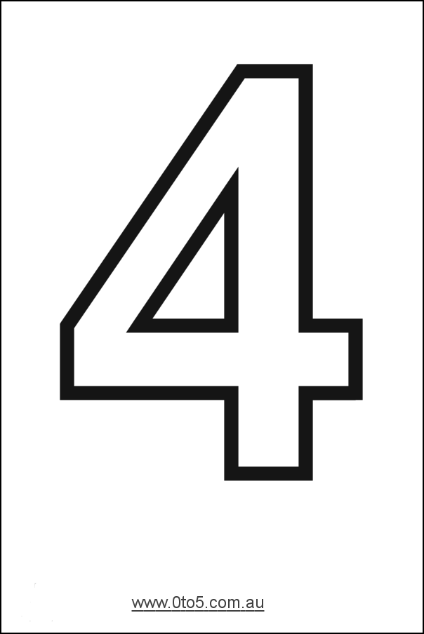 Number - four printable template