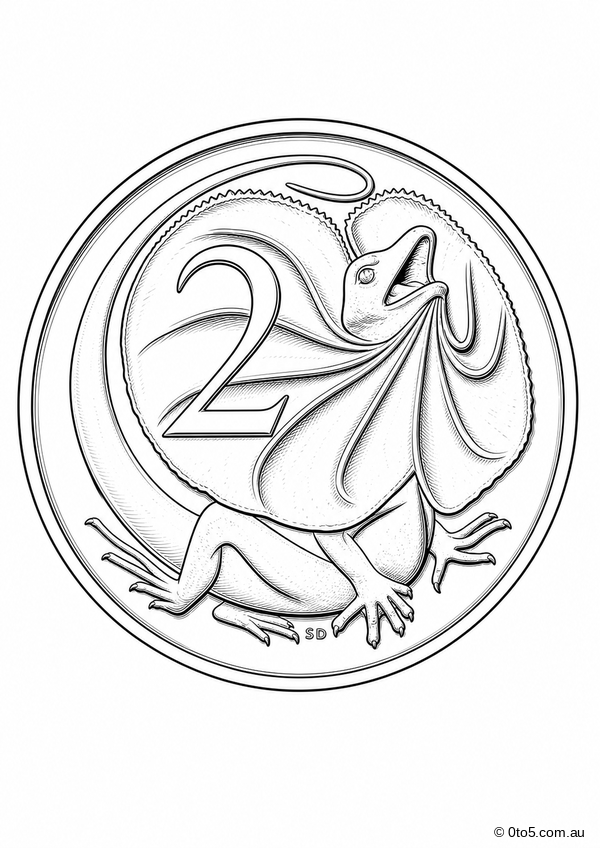 Australian Two Cent Coin Coloring Page preview