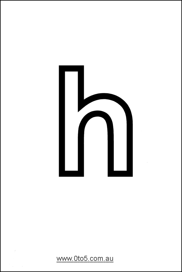 Letter - h printable template