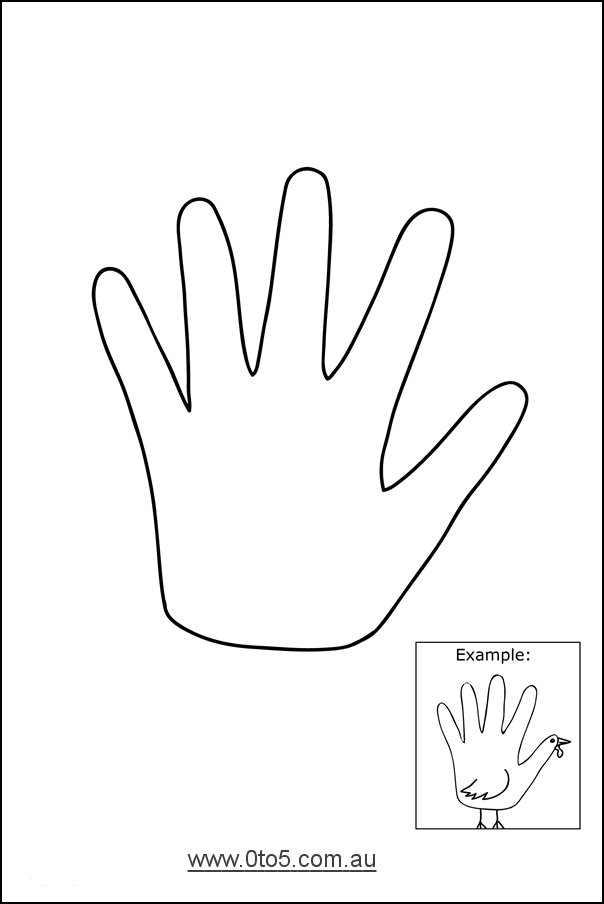 Hand Turkey - from a hand outline printable template