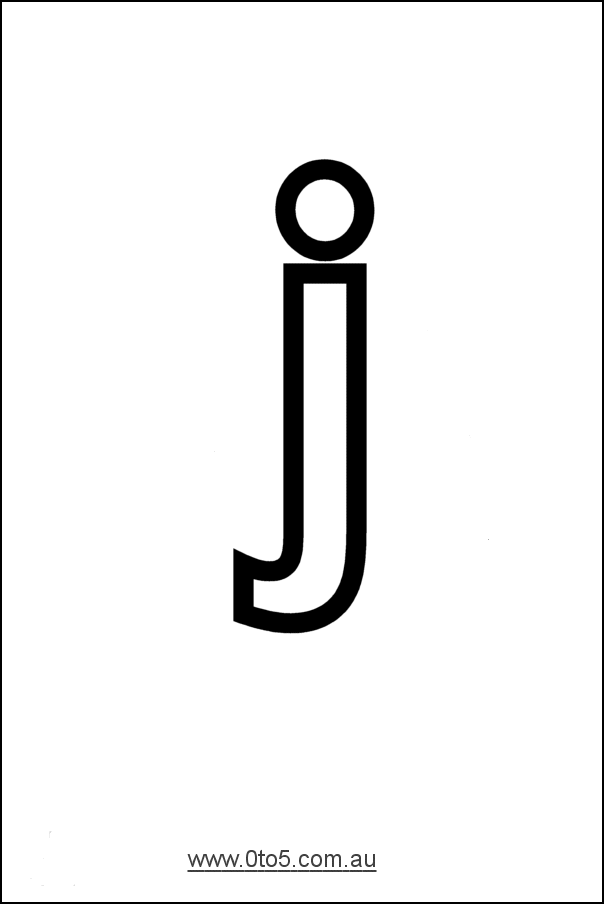 Letter - j printable template