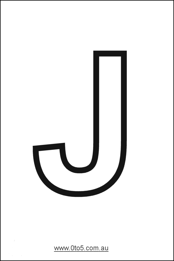 Letter - J printable template