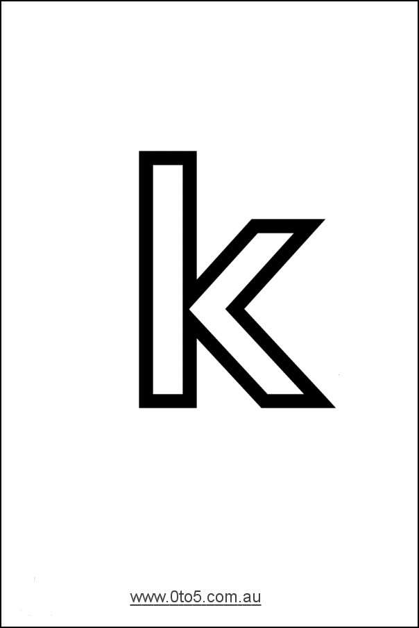Letter - k printable template