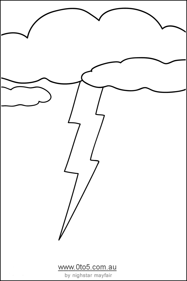 weather - lightning printable template