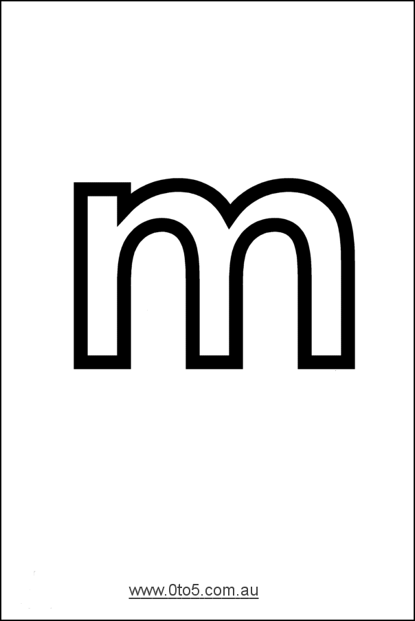 Letter - m printable template