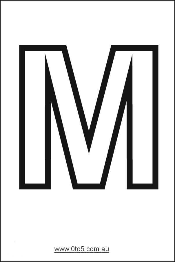 Letter - M printable template