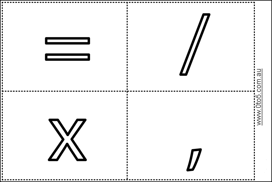 Number & Math Cards =/*. printable template