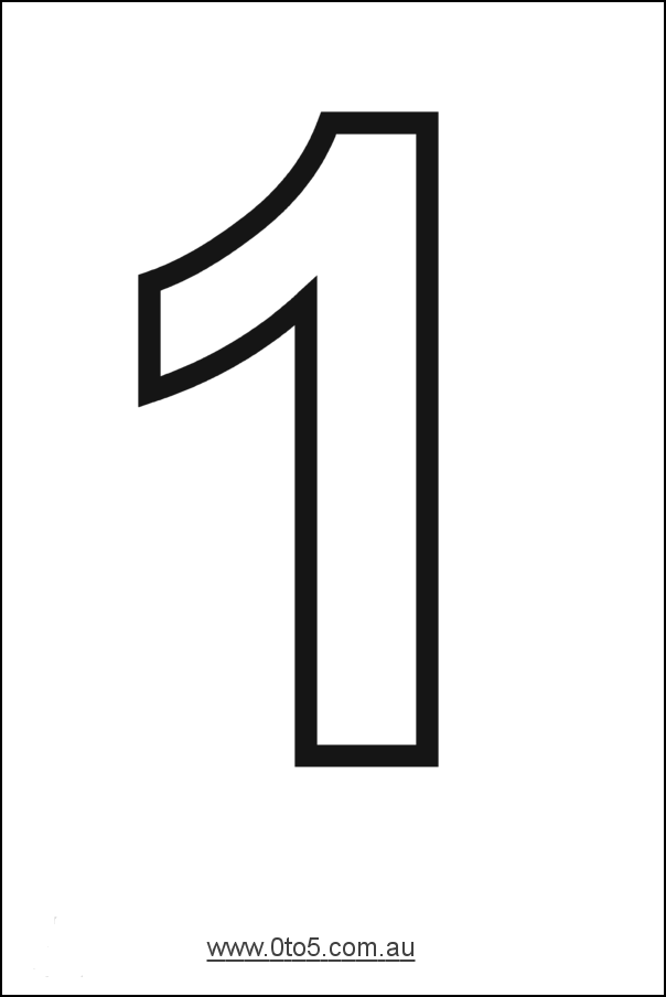 Number - one printable template