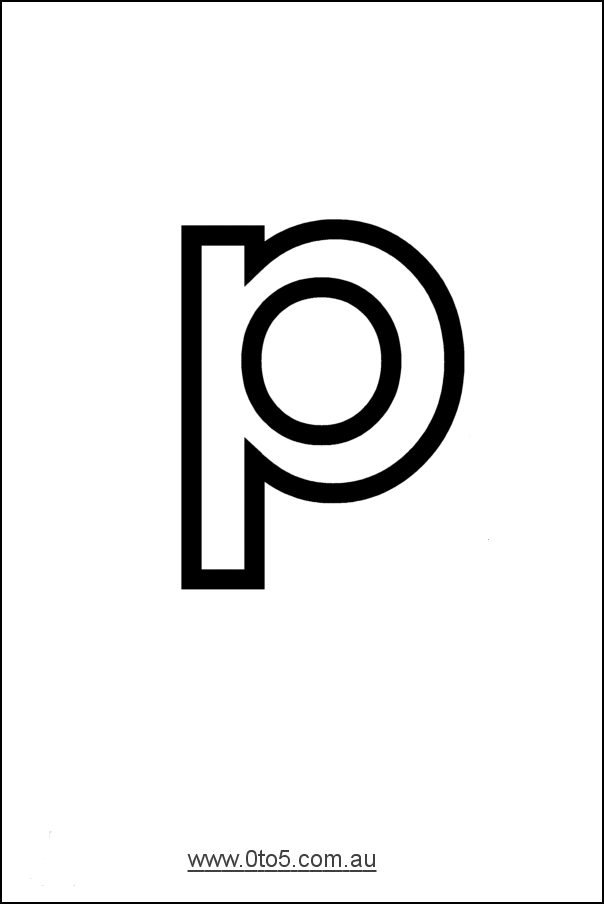 Letter - p printable template