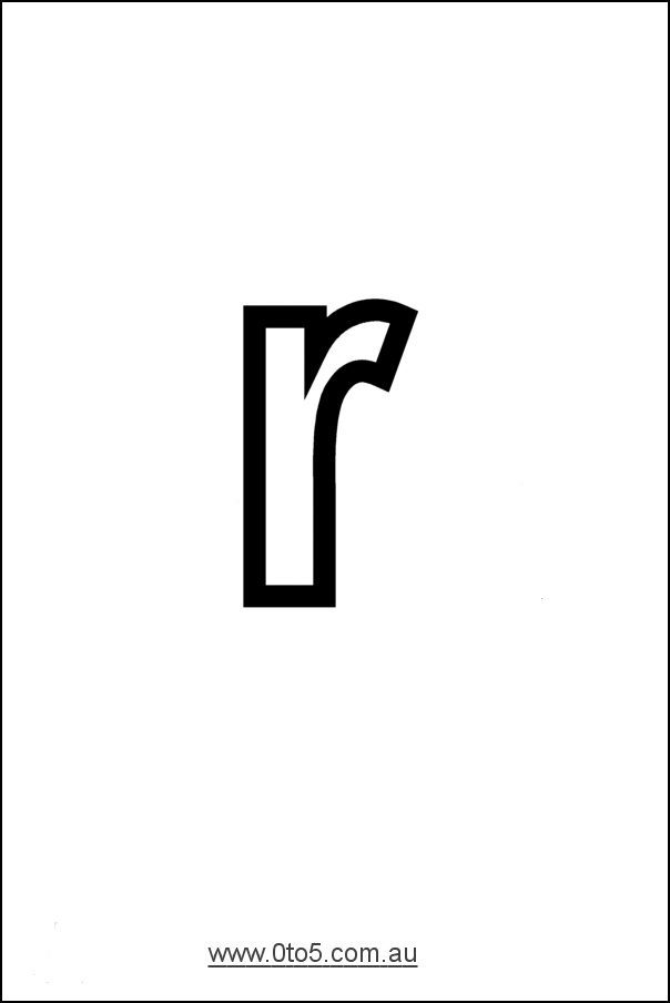 Letter - r printable template