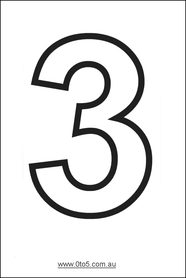 Number - three printable template