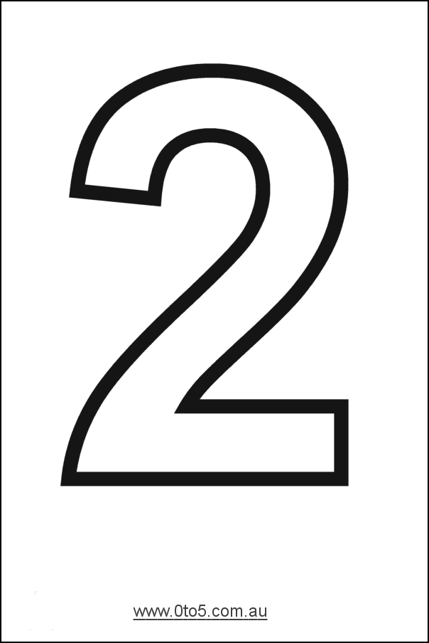 Number - two printable template