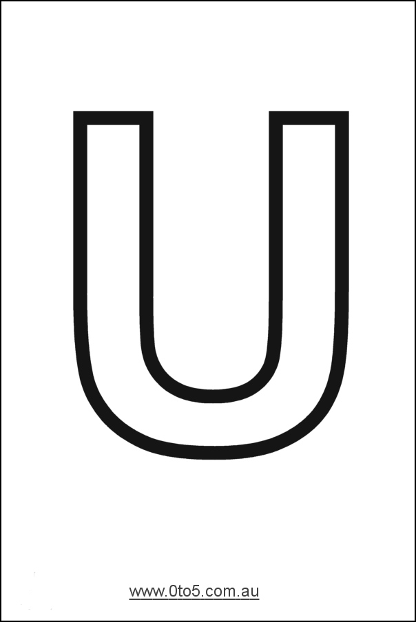 Letter - U printable template