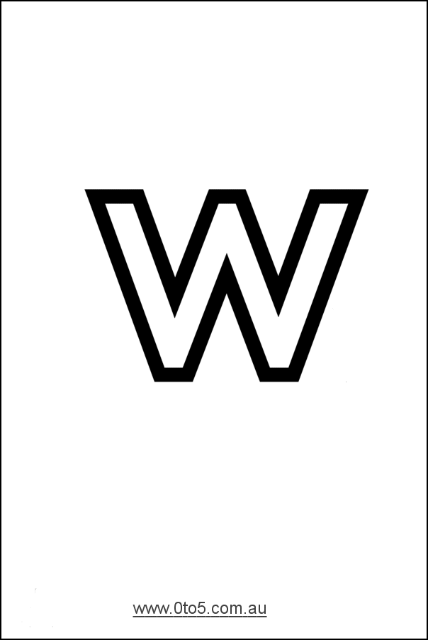 Letter - w printable template