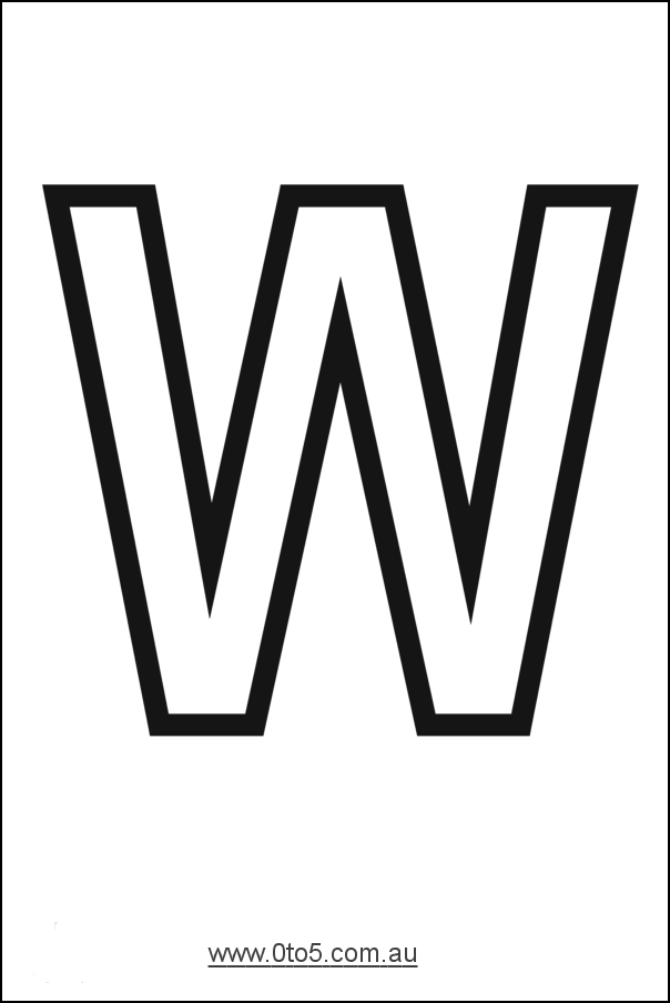 Letter - W printable template