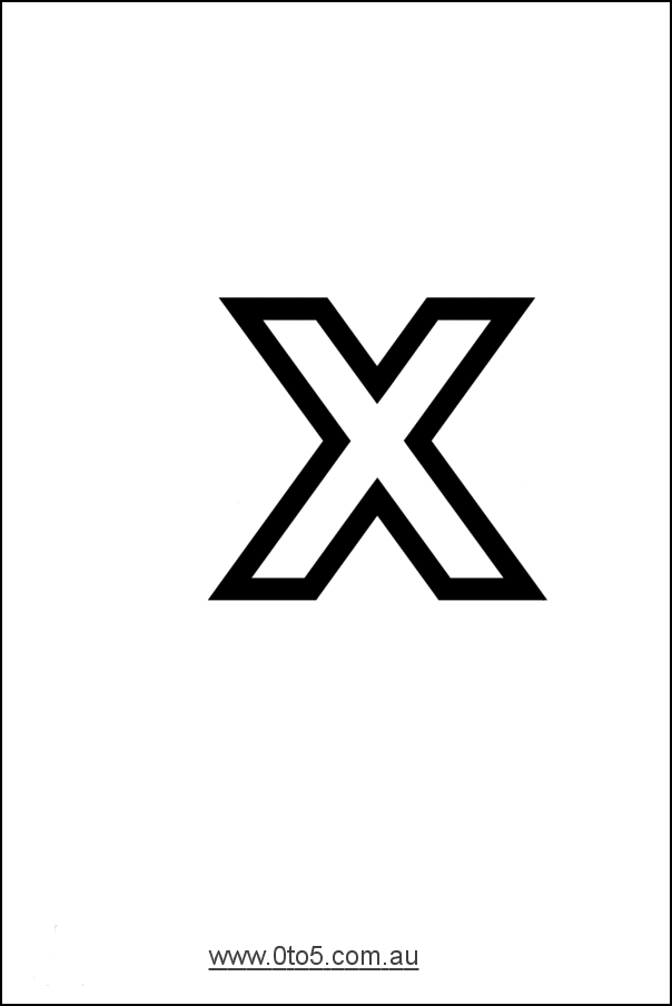 Letter - x printable template