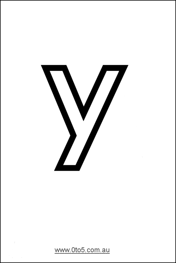 Letter - y printable template