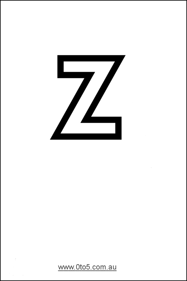 Letter - z printable template