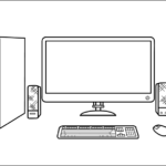 desktop computer and keyboards