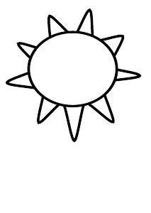Sun outline template